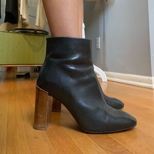 Chic Black and Brown Heeled Boots